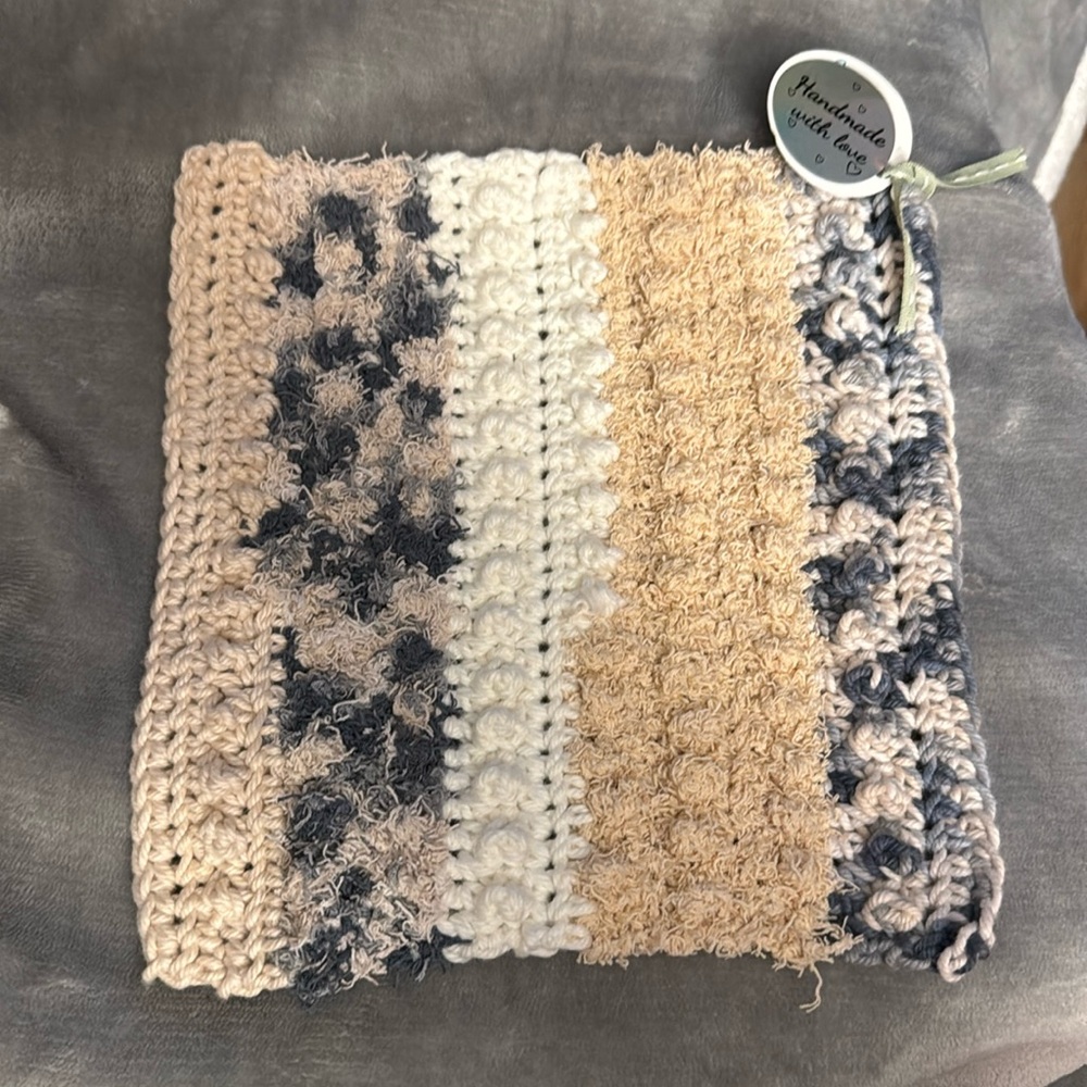 2 for $15 Handmade Crochet Washcloth with Scrubbing bumps